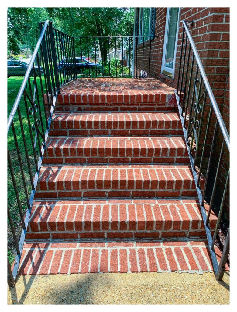 clean brick steps
